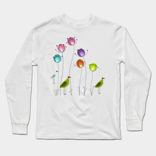 bird and flower Long Sleeve T-Shirt